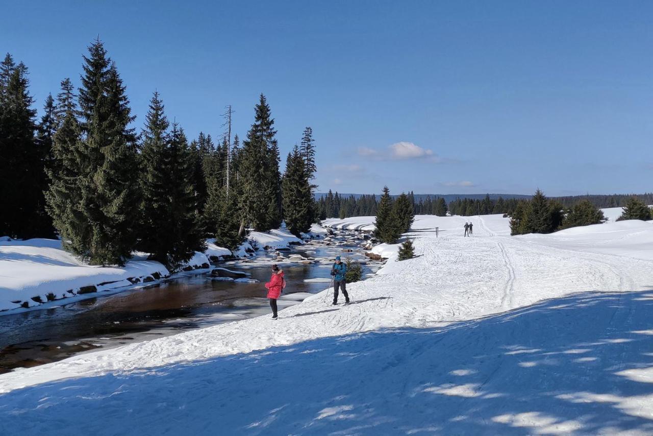 Enjoyharrachov - Atraktivni Slunne Studio Certovka V Centru Harrachova S Garazovym Parkovanim, Wifi-Wlan, Sat, Herni Konzoli, Netflix Zdarma A Nejkrasnejsim Vyhledem Na Certovu Horu S Arealem Skokanskych Mustku A Sjezdovku Zewnętrze zdjęcie