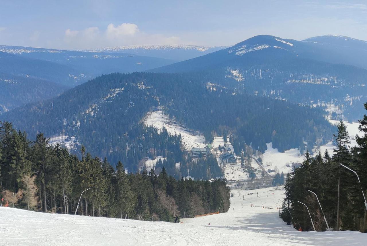 Enjoyharrachov - Atraktivni Slunne Studio Certovka V Centru Harrachova S Garazovym Parkovanim, Wifi-Wlan, Sat, Herni Konzoli, Netflix Zdarma A Nejkrasnejsim Vyhledem Na Certovu Horu S Arealem Skokanskych Mustku A Sjezdovku Zewnętrze zdjęcie