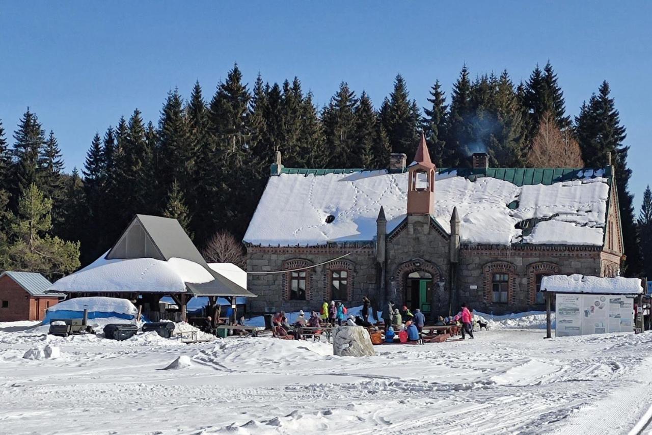 Enjoyharrachov - Atraktivni Slunne Studio Certovka V Centru Harrachova S Garazovym Parkovanim, Wifi-Wlan, Sat, Herni Konzoli, Netflix Zdarma A Nejkrasnejsim Vyhledem Na Certovu Horu S Arealem Skokanskych Mustku A Sjezdovku Zewnętrze zdjęcie
